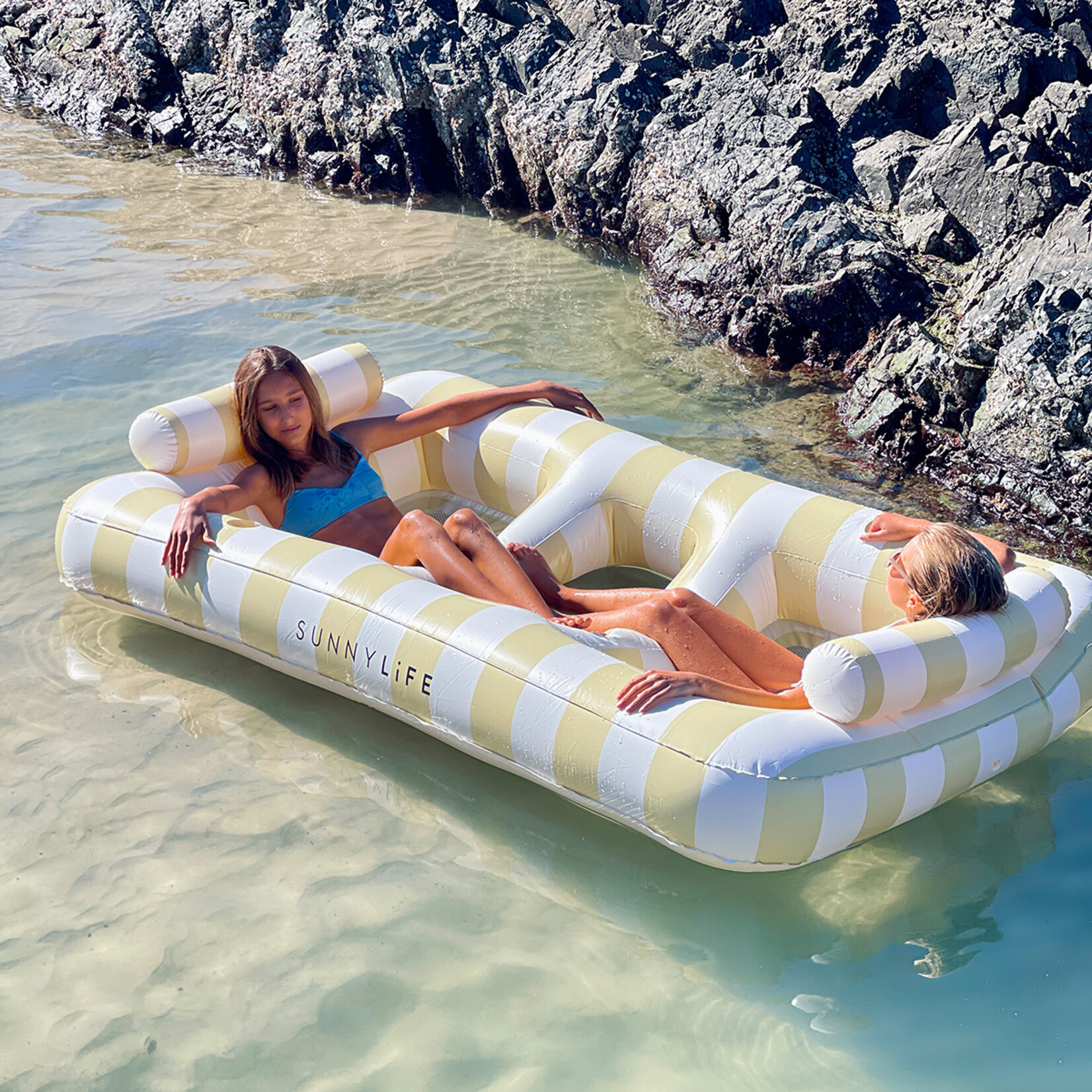 Sunnylife SunnyLife - Mango Bay - Hamac flottant de luxe - 2 personnes - Mutard