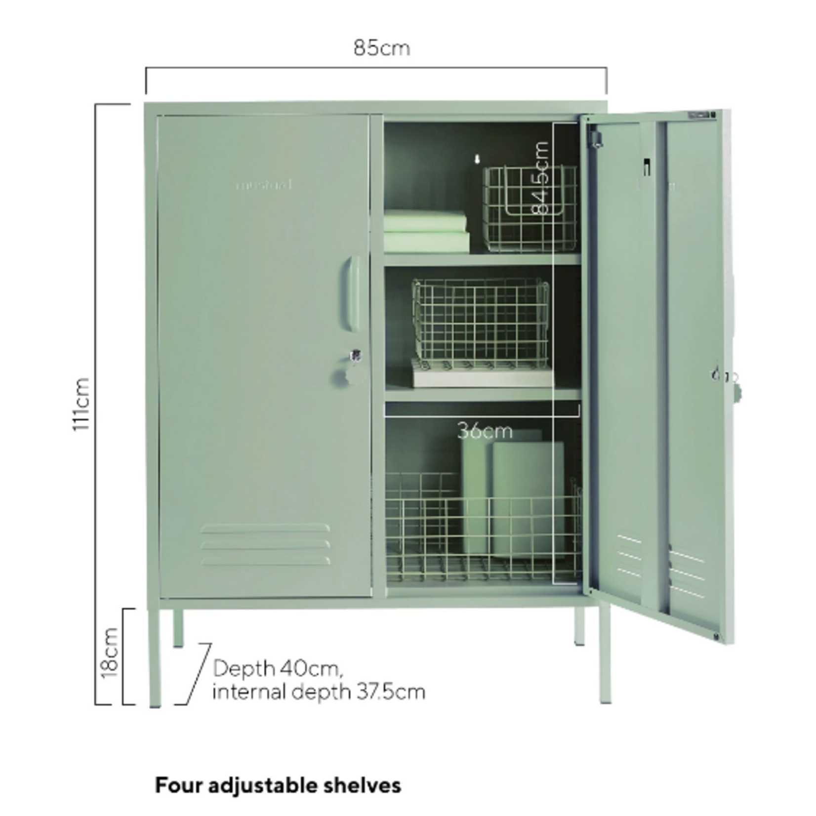 Mustard Made Mustard - The Midi - Armoire - Metal - sauge (vert pastel)