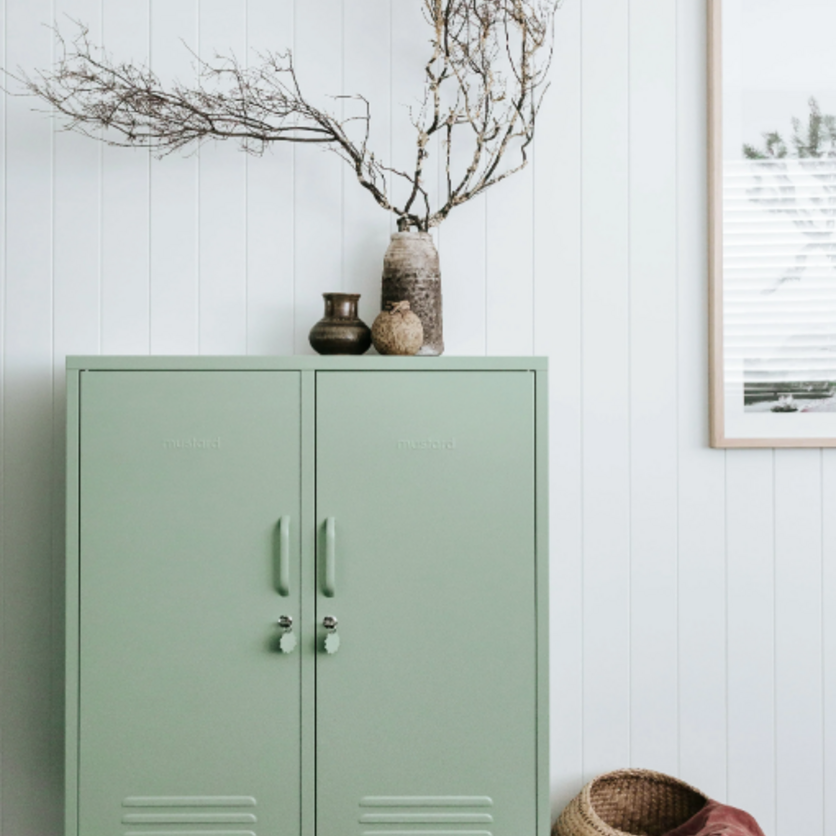 Mustard Made Mustard - The Midi - Kast - Metaal - Sage ( Pastelgroen)