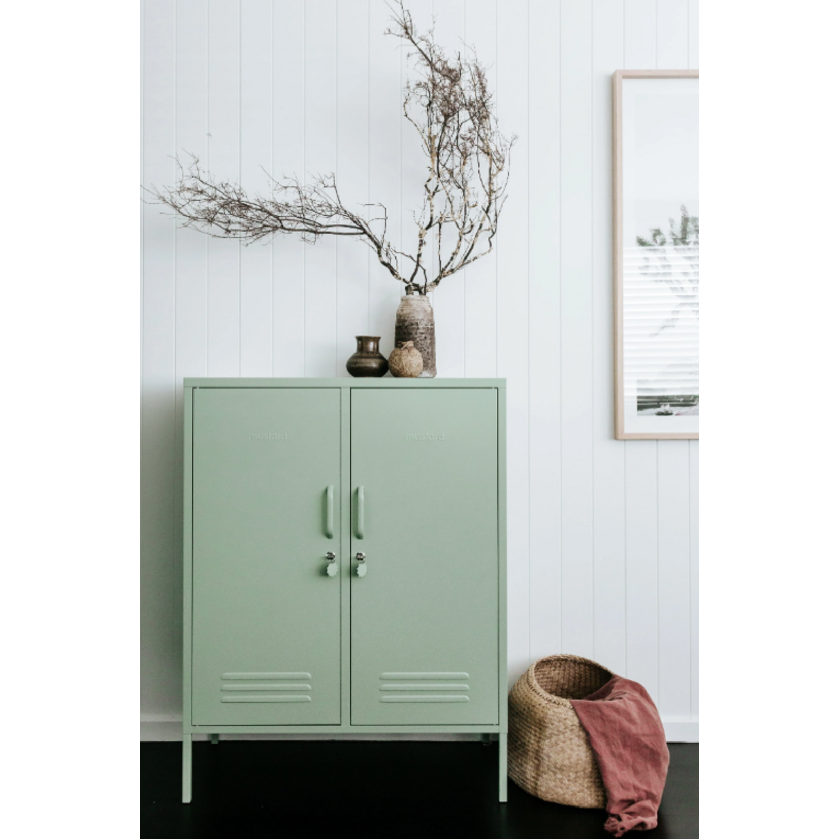 Mustard Made Mustard - The Midi - Kast - Metaal - Sage ( Pastelgroen)