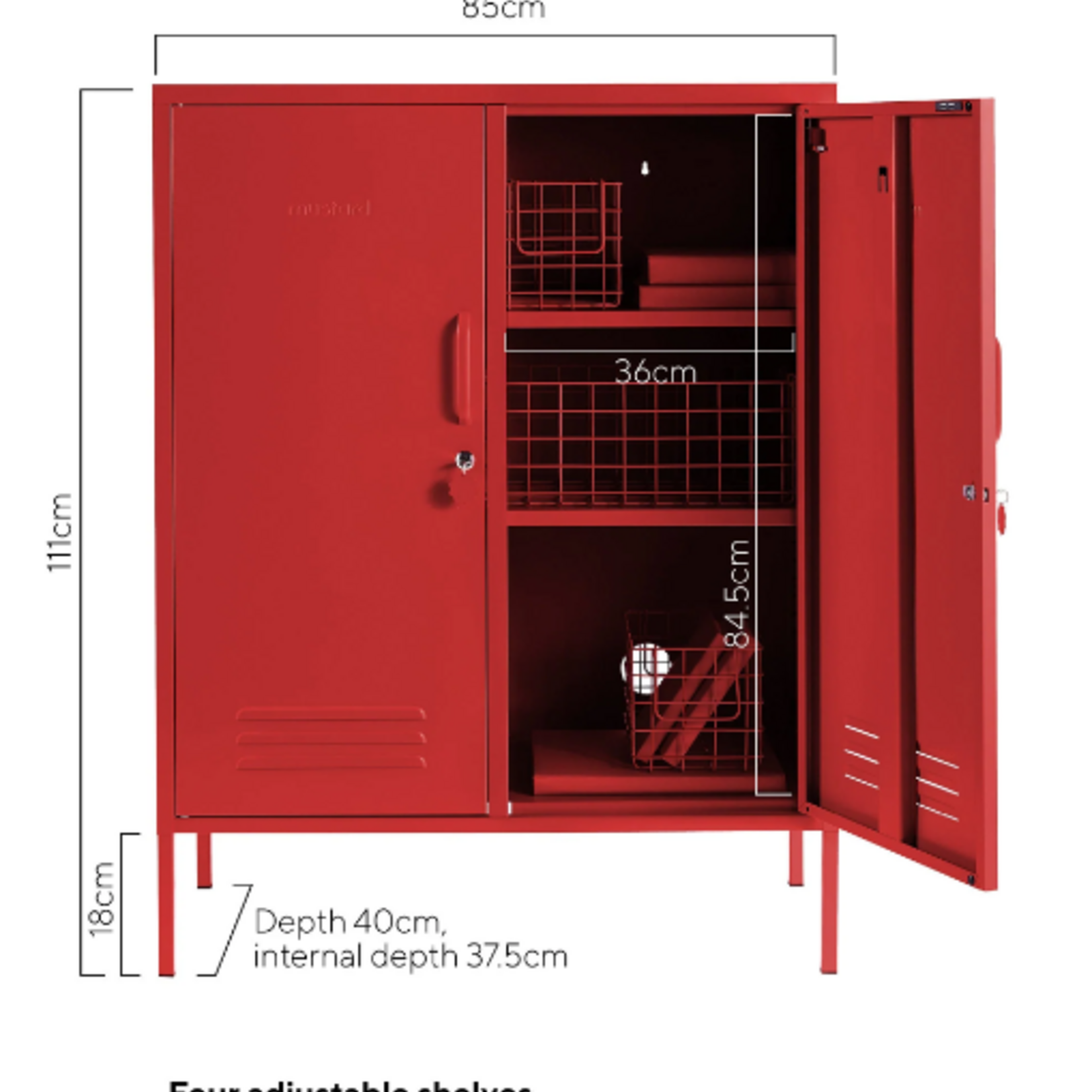 Mustard Made Mustard - The Midi - Armoire - Metal - Poppy (Rouge)