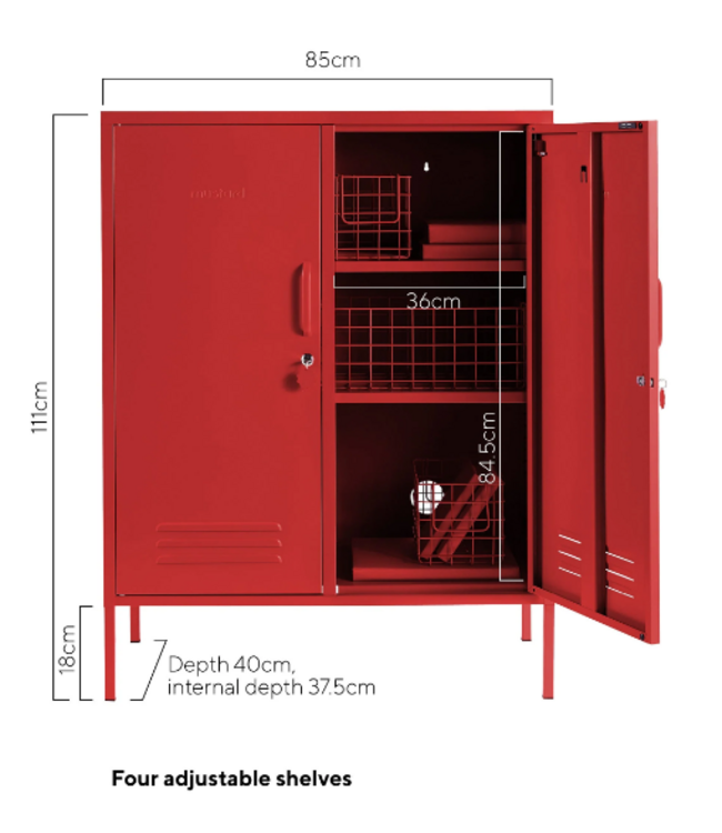 Mustard - The Midi - Armoire - Metal - Poppy (Rouge)