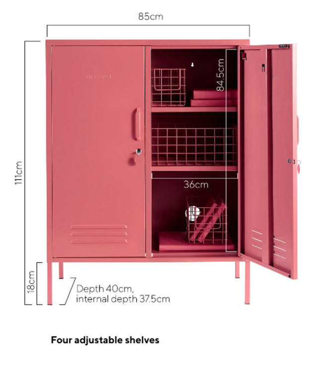 Mustard - The Midi - Armoire - Metal - Berry (Rose)