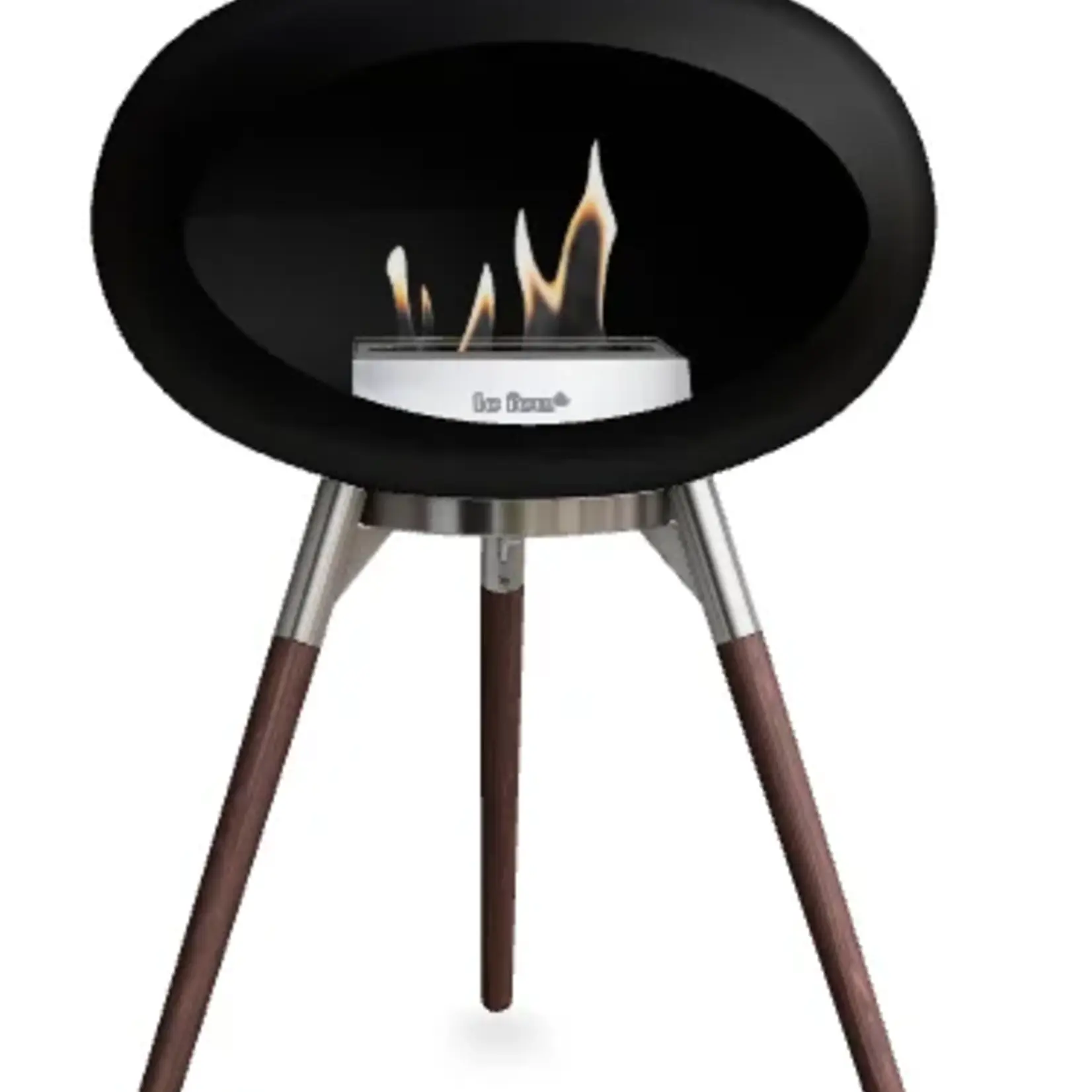 Le feu Le feu - poêle bas de terre - noir - chêne fumé