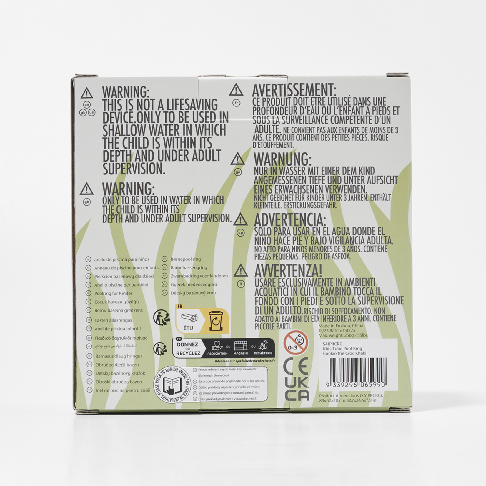 Sunnylife SunnyLife - Kinder zwembadring - Cookie de Croc - Krokodil - Kaki