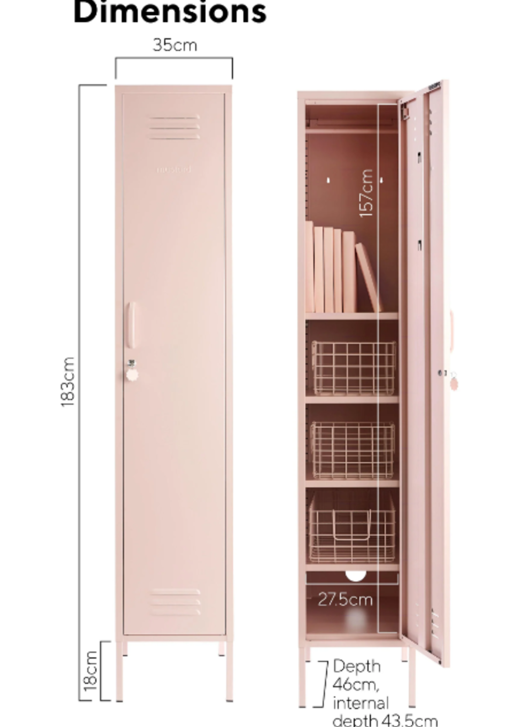 Mustard Made Mustard - The Skinny - Armoire - Metal - Blush (rose clair)