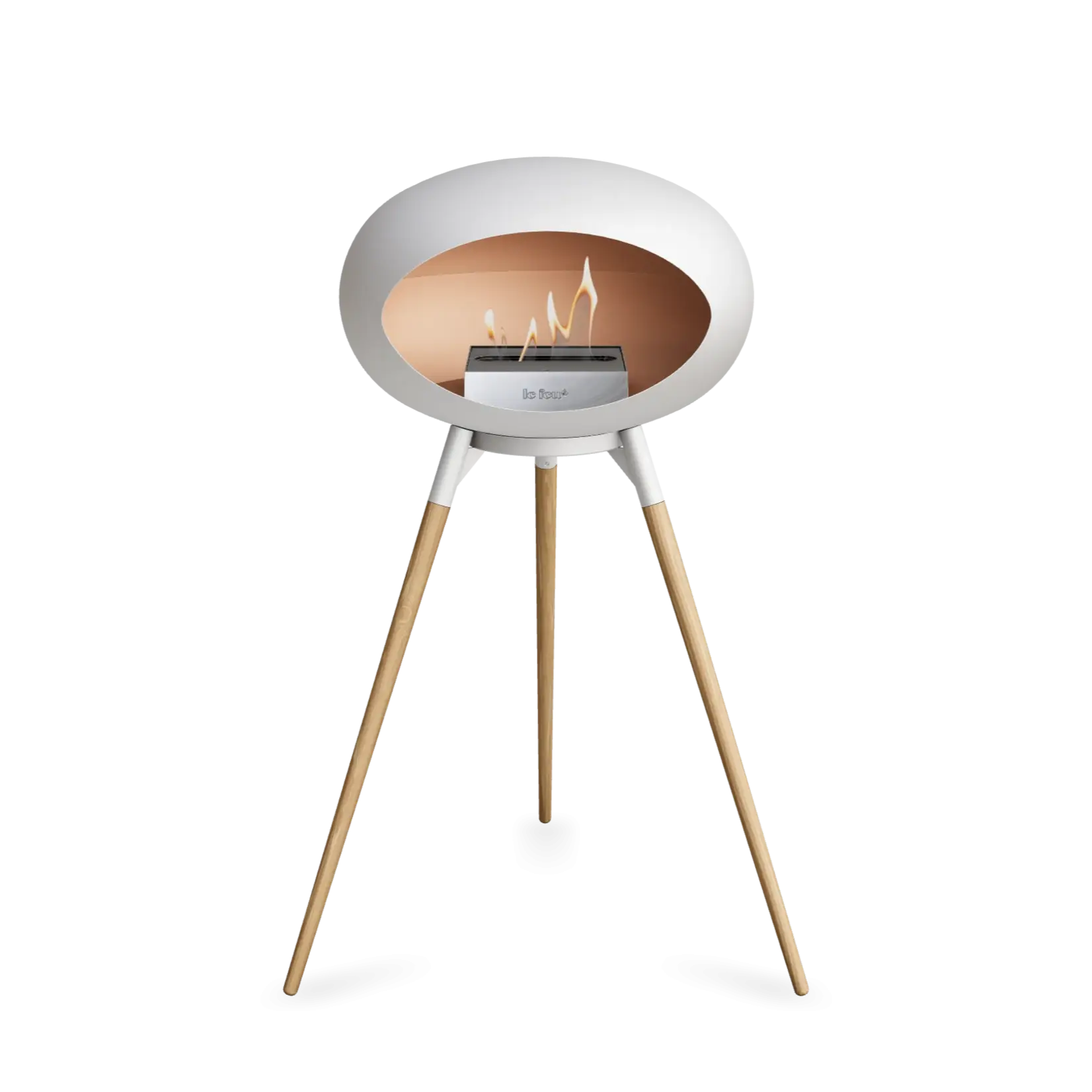 Le feu Le Feu - Bio Openhaard - Wit Grond Hoog - soaptreated oak - steel burner