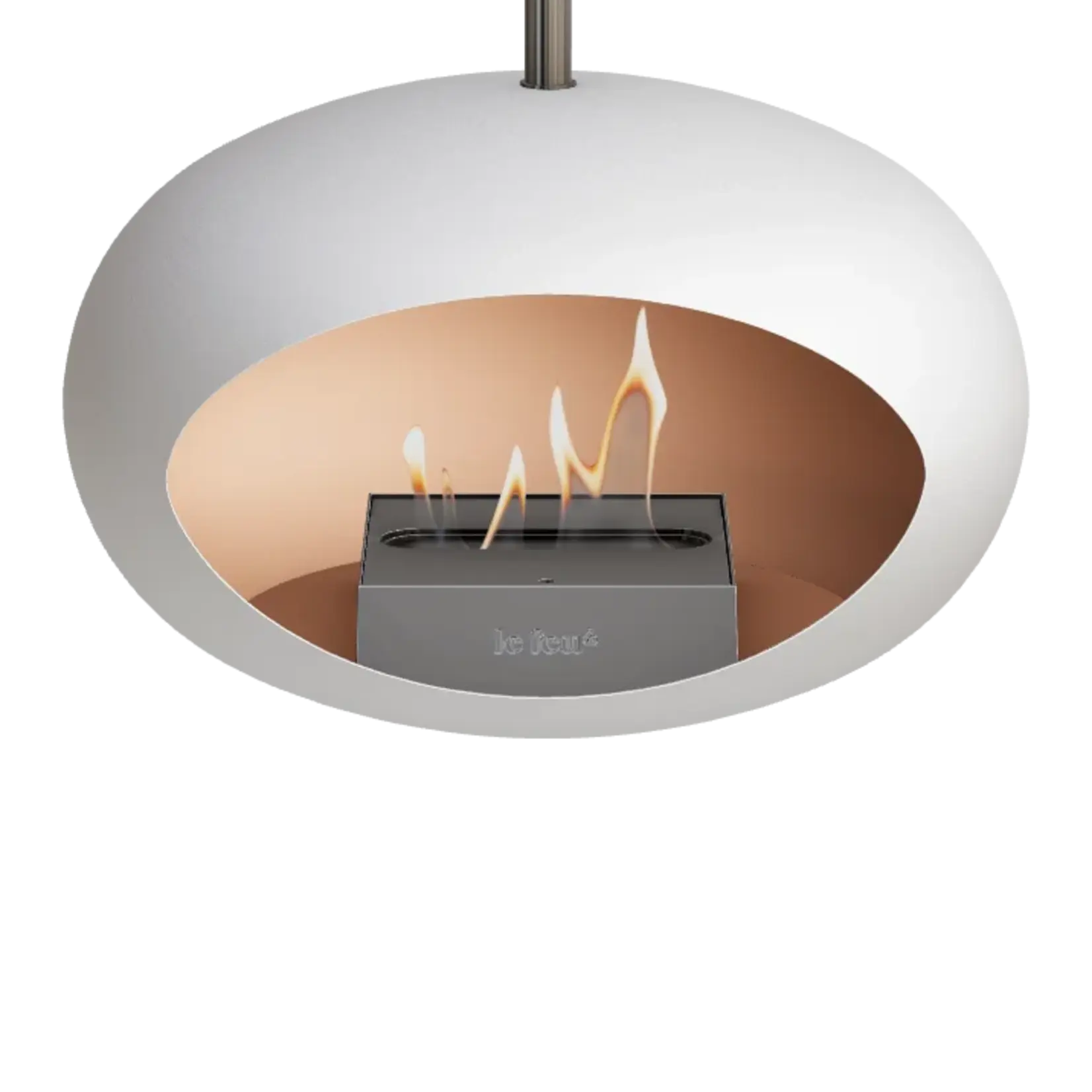 Le feu Le feu - plafond openhaard - sky - white - zilverkleurige brander