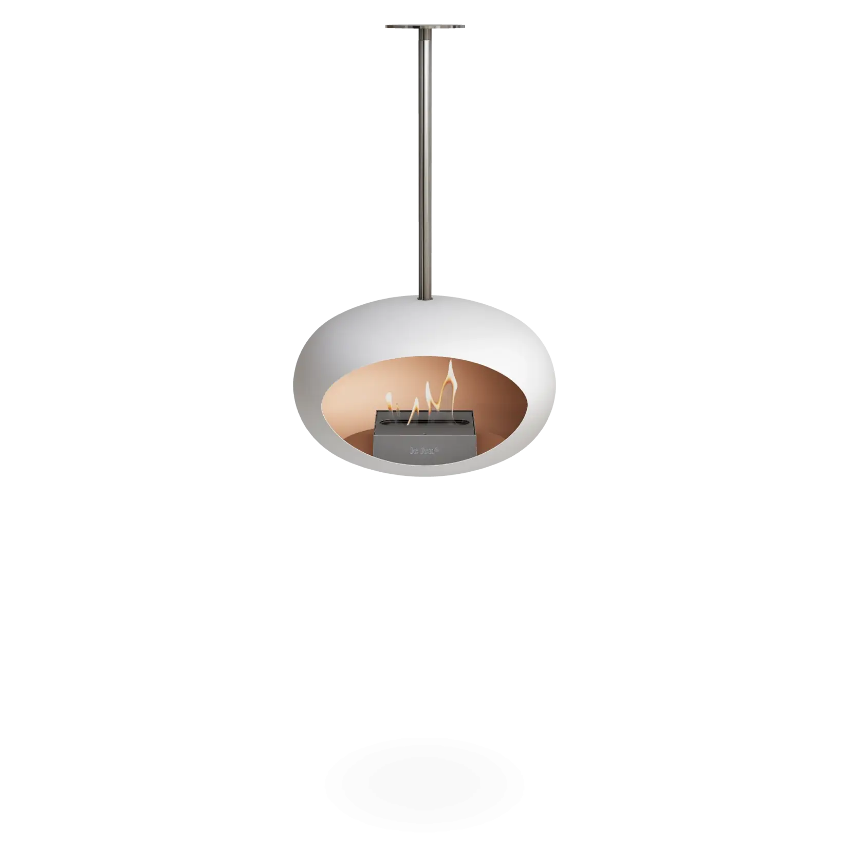 Le feu Le feu - cheminée de plafond - ciel - blanc - brûleur argenté