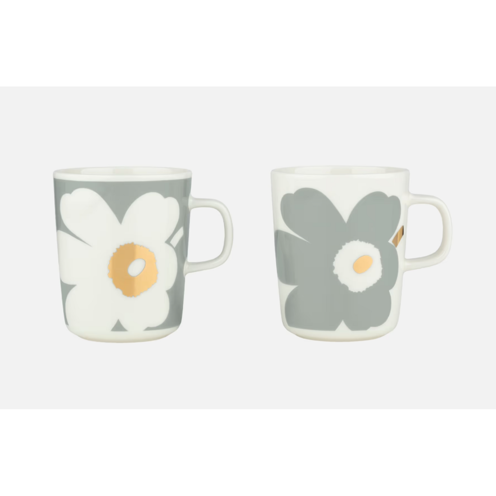 Marimekko Marimekko - Unikko - Anniversary - Mug Oiva - 2.5dl - Blanc/Gris clair/Or
