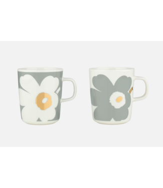 Marimekko Marimekko - Unikko - Anniversary - Mug Oiva - 2.5dl - Blanc/Gris clair/Or