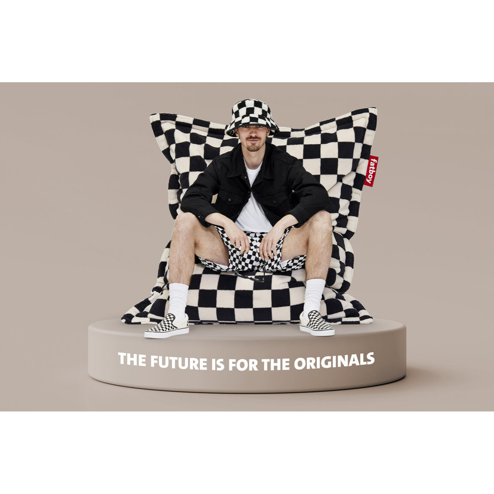 Fatboy Original Slim Teddy Chess Noir Ecru