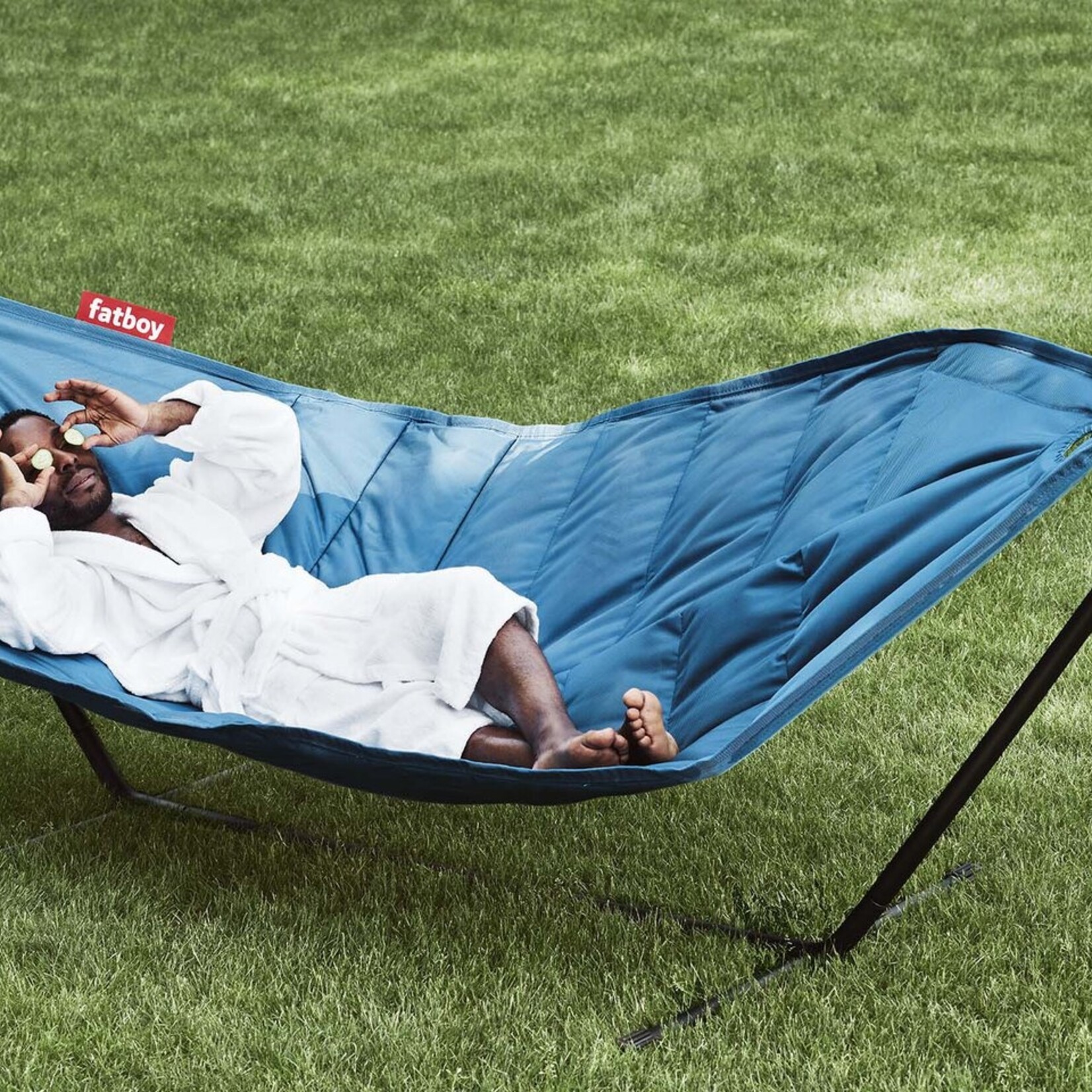 Fatboy Fatboy - Headdemock Deluxe + Rack zwart - Jeans Lichtblauw