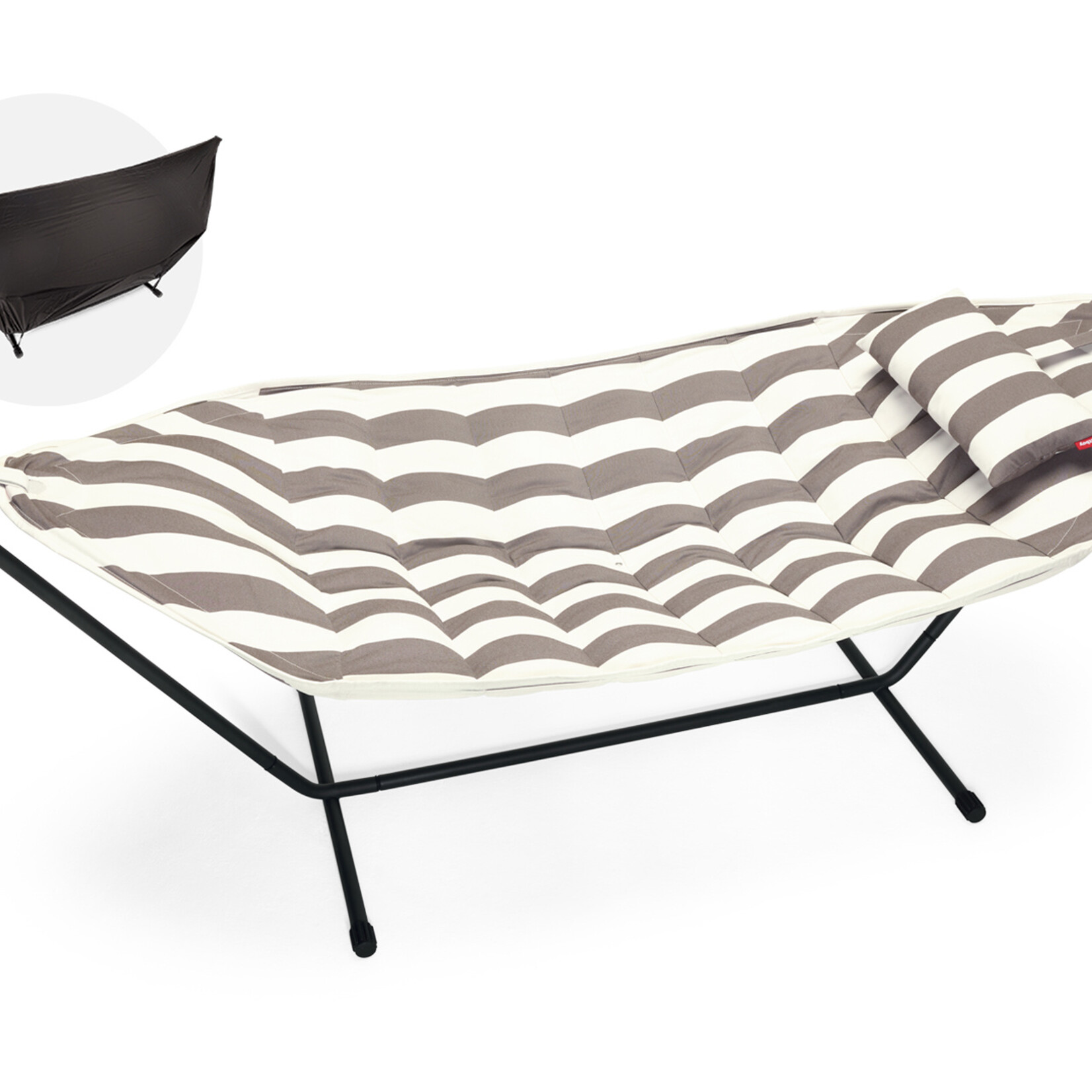 Fatboy Fatboy Headdemock Superb Deluxe Hangmat Streep Cacao Incl. Kussen en Beschermhoes