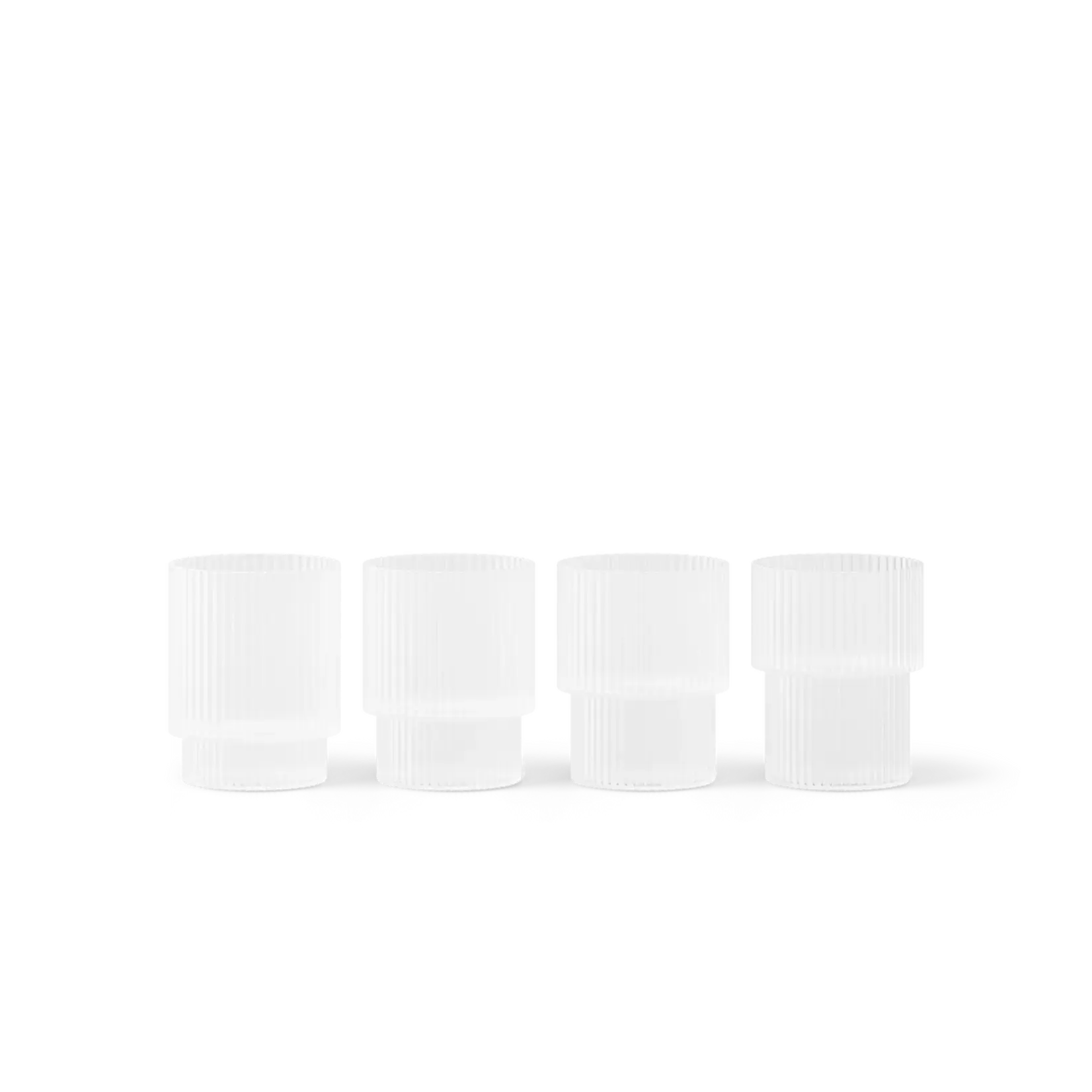Ferm Living Ferm Living - Ripple glazen - set van 4 - Frosted