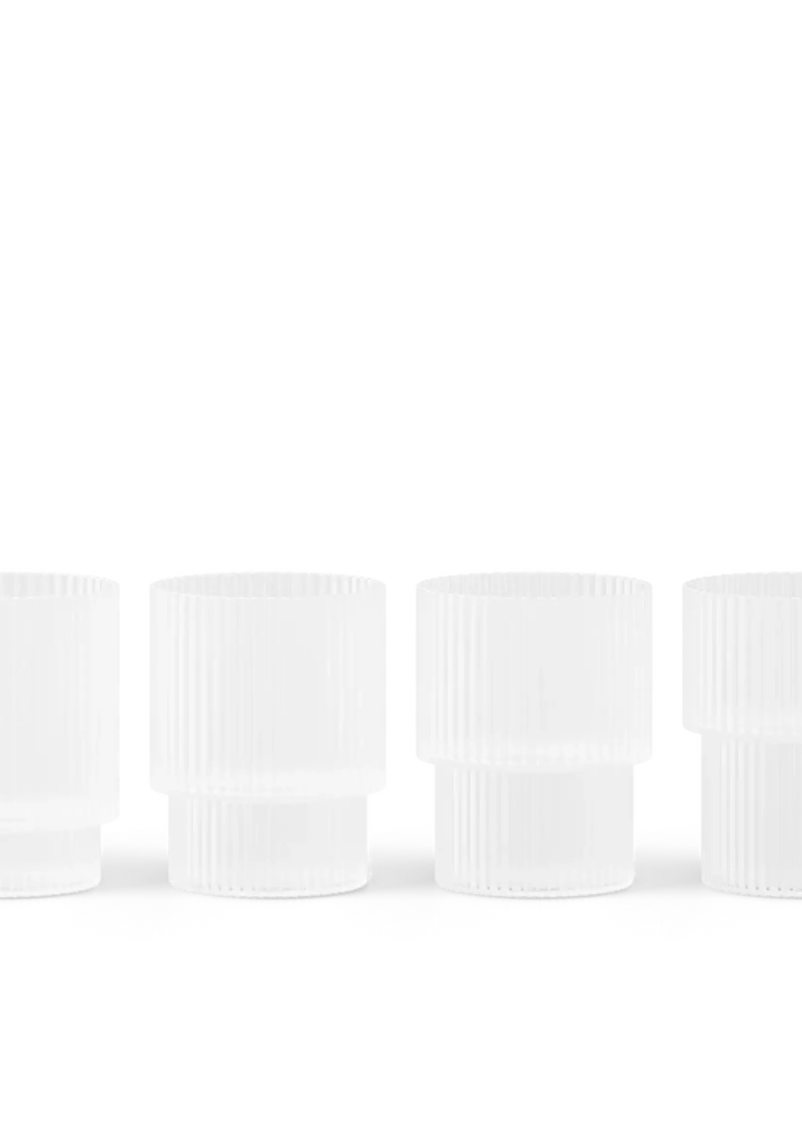 Ferm Living Ferm Living - Ripple glazen - set van 4 - Frosted