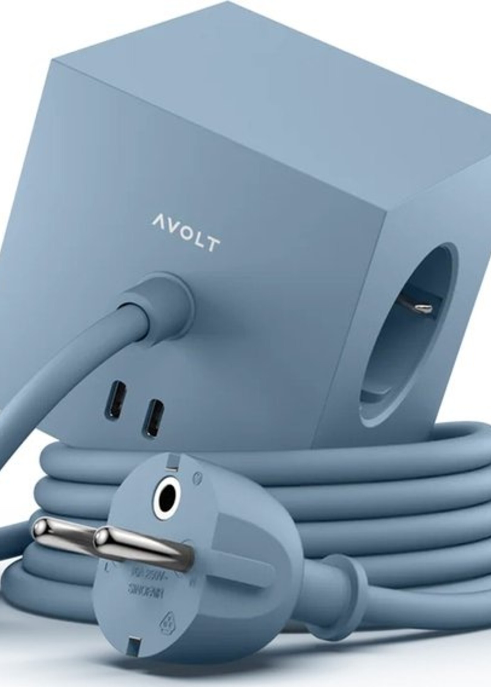 AVOLT AVOLT - Square 1 - Adapter - 30W - Dual USBC - 1.8m - Shark Blue