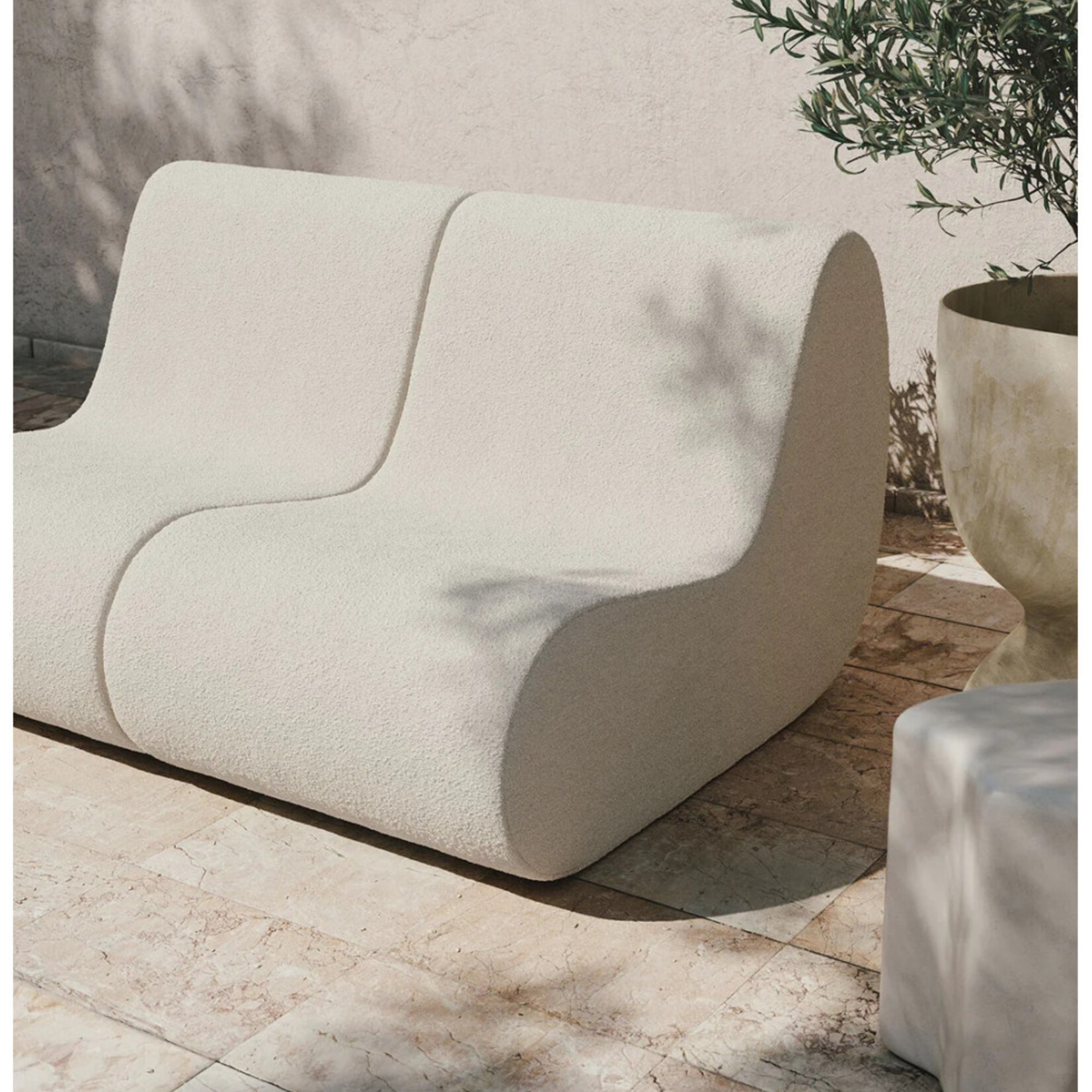 Ferm Living Rouli Center Module Pure Bouclé - Off-white