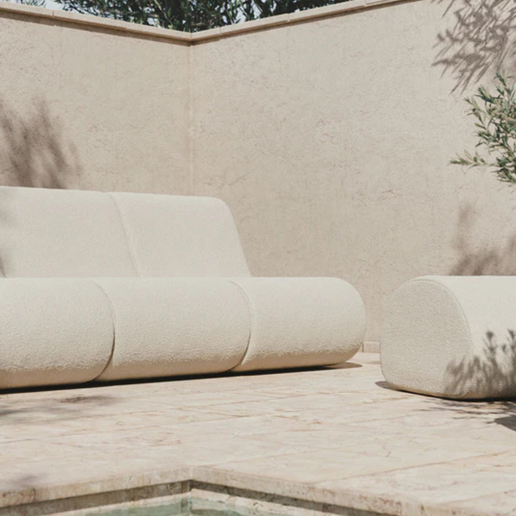 Ferm Living Rouli Center Module Pure Bouclé - Off-white