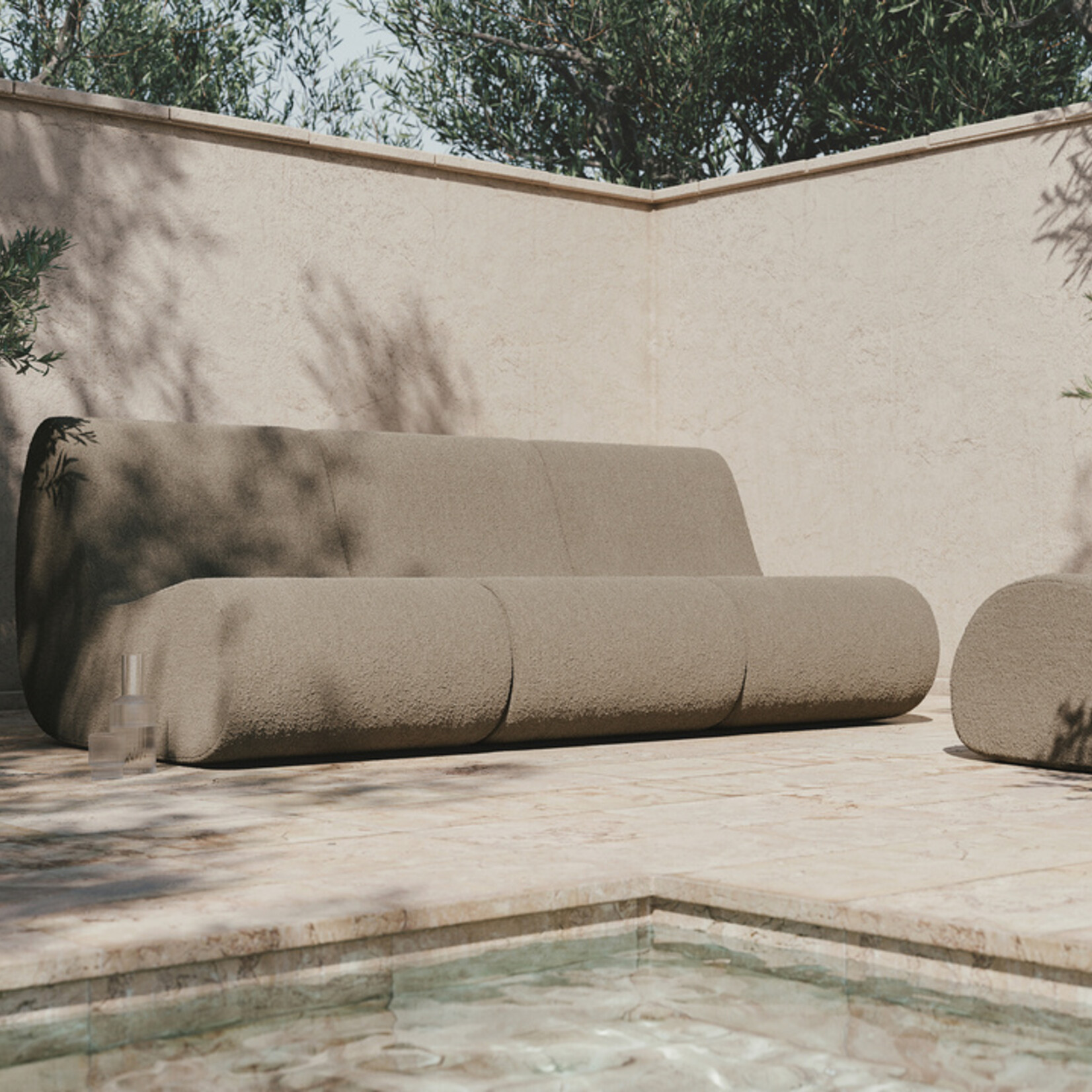 Ferm Living Rouli Center Module Pure Bouclé - Sand