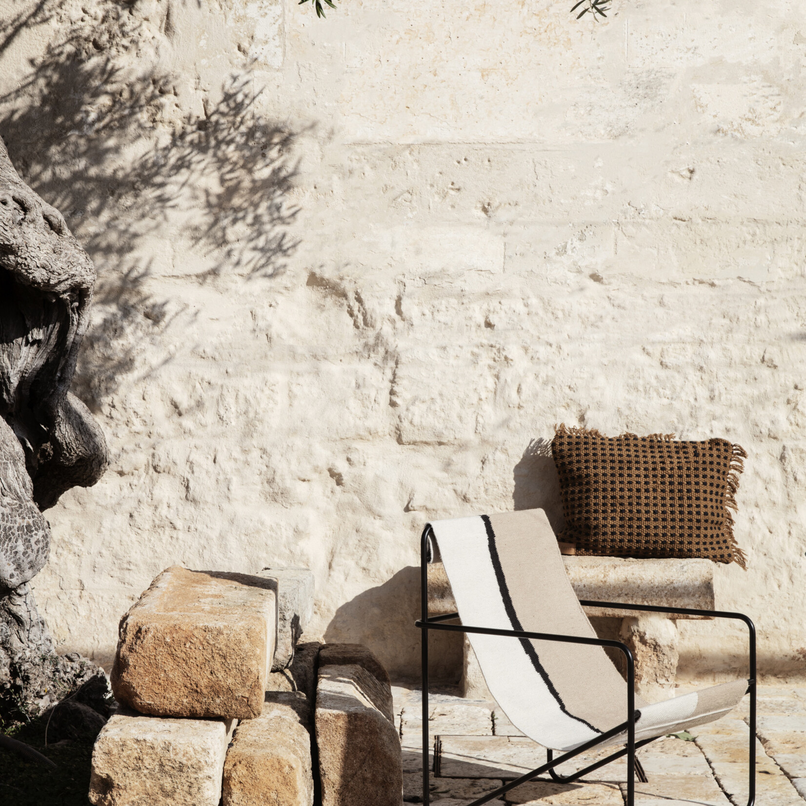 Ferm Living Desert Chaise longue - Noir/Soil