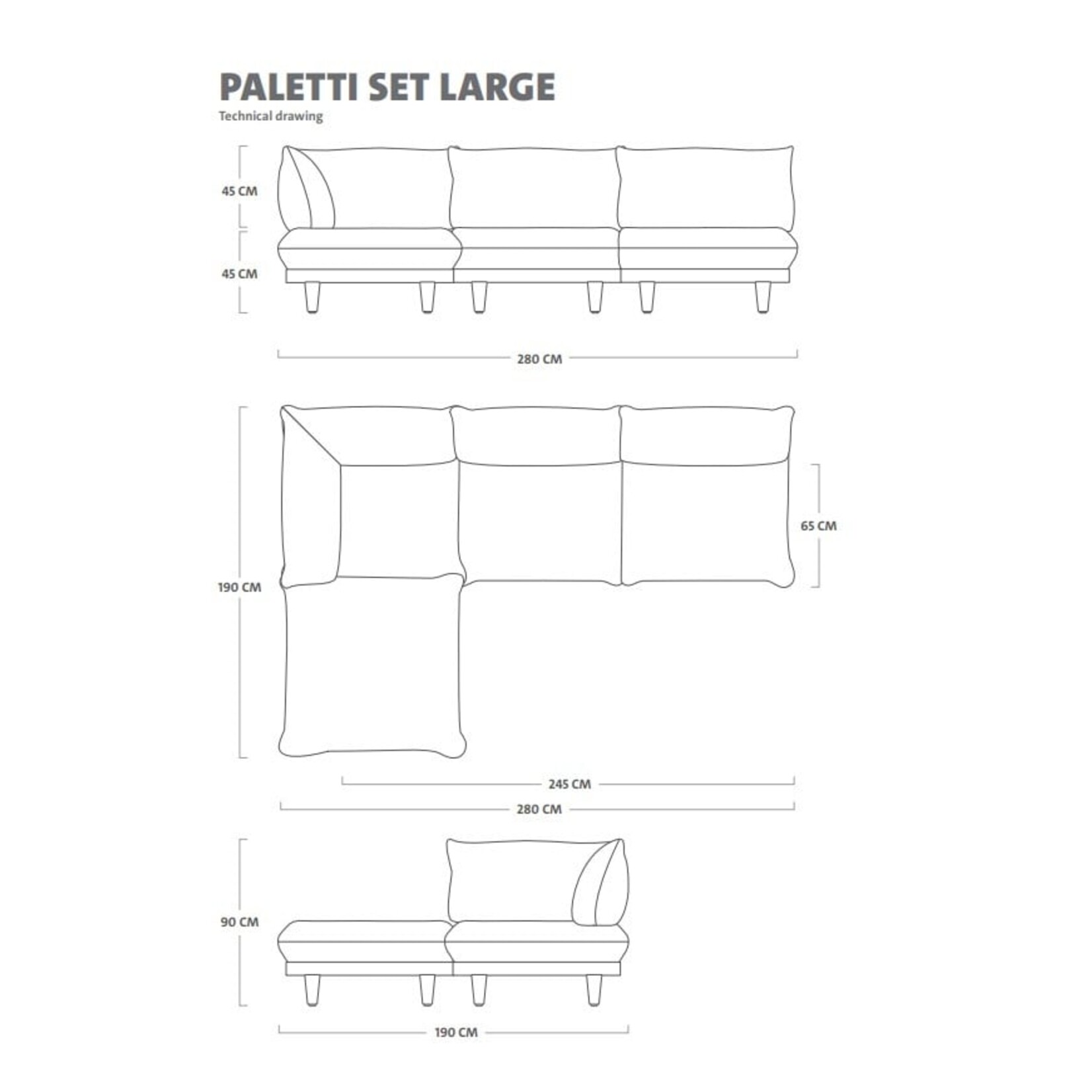 Fatboy Paletti Set Large + Table Blauw