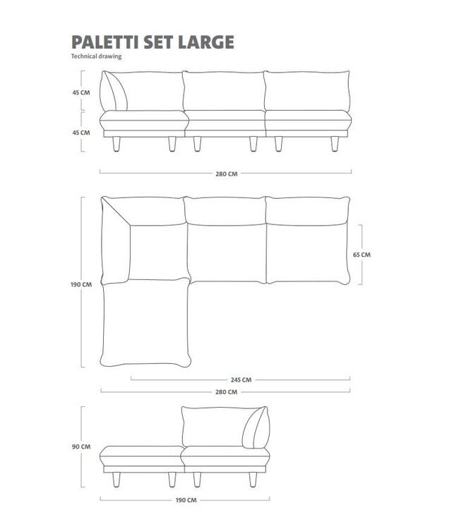 Paletti Set Large + Table Gris