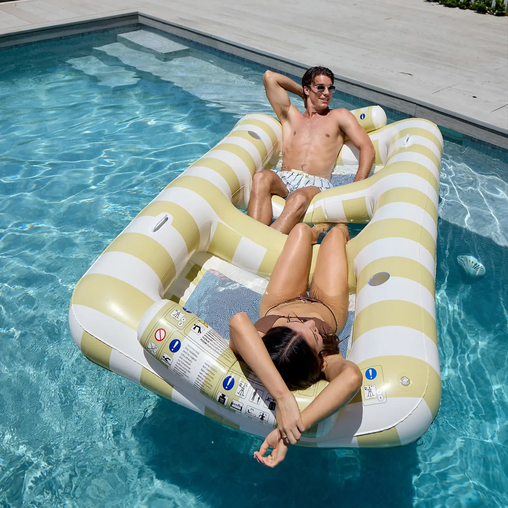 Sunnylife Sunnylife - Luxury Twin Hammock Float Casa Sand - Matelas pneumatique - Stripe