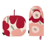 Marimekko Marimekko - manique + gant de cuisine rouge/rose