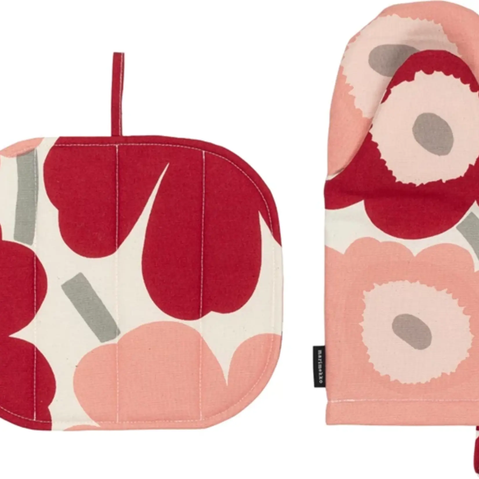 Marimekko Marimekko - pannenlap + ovenwant rood / roze