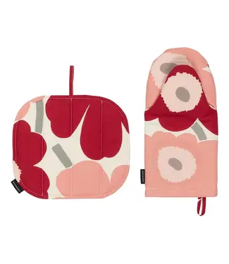 Marimekko Marimekko - manique + gant de cuisine rouge/rose