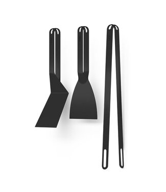 Höfats Höfats - Set d'outils pour barbecue - 3 pièces - Pince, Spatule et Grattoir - noir