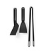 Höfats - Set d'outils pour barbecue - 3 pièces - Pince, Spatule et Grattoir - noir
