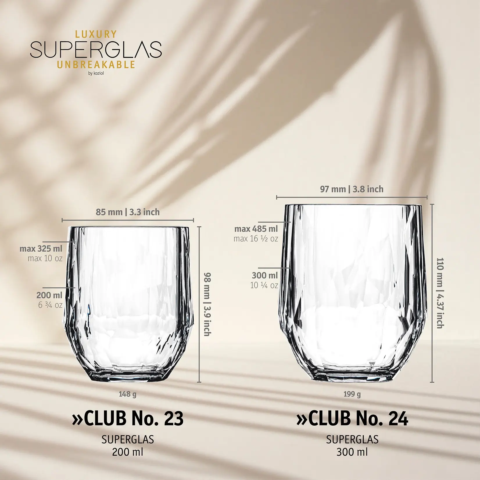 Koziol Koziol - Club No.24 - Superglas - 300 ml - Verre - Lot de 2