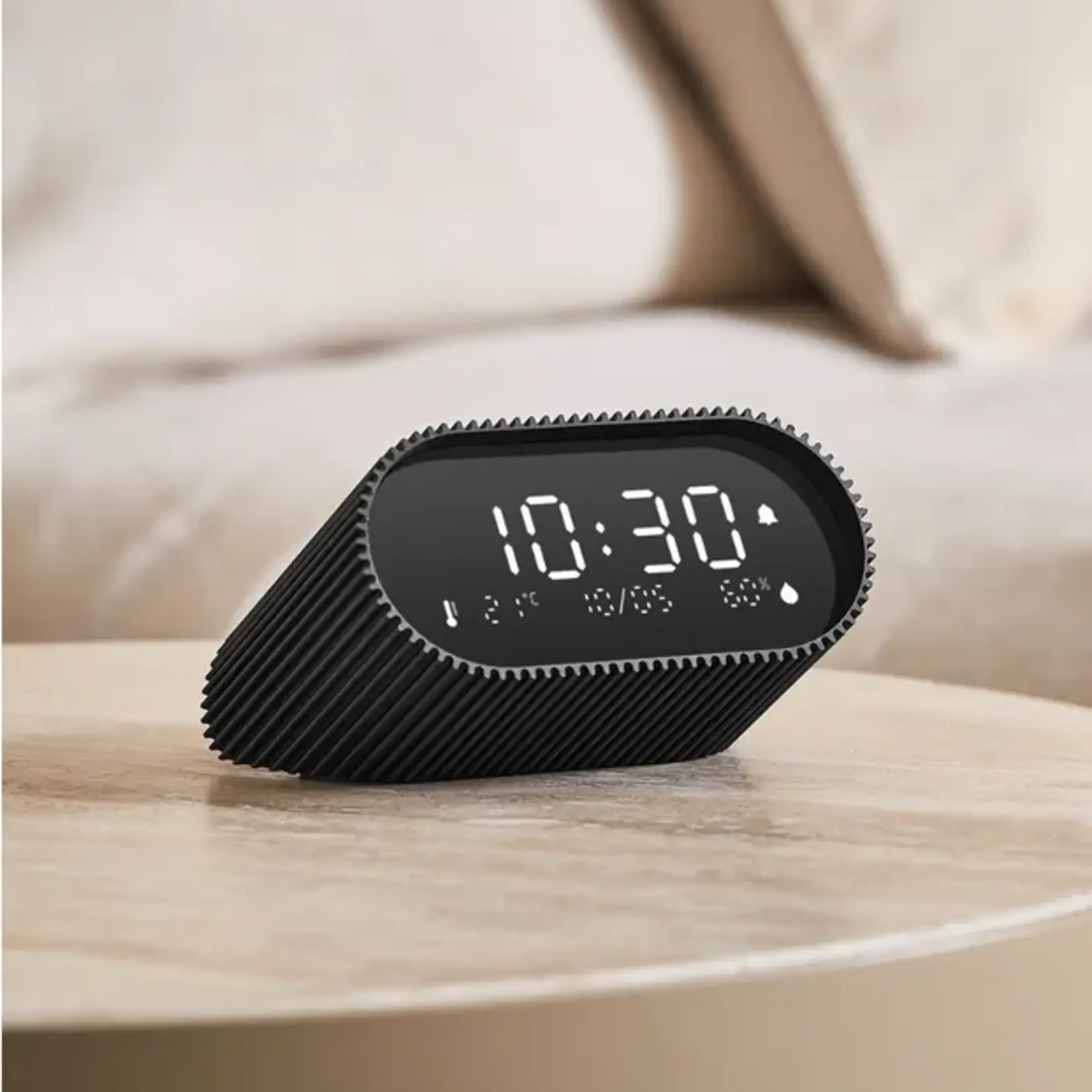 Lexon Lexon Ray Clock - Alarmklok met thermometer en hygrometer - Zwart