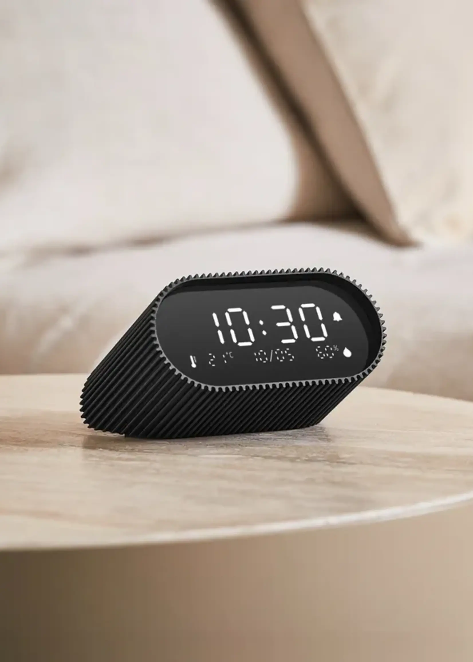 Lexon Ray Clock - Alarmklok met thermometer en hygrometer - Zwart