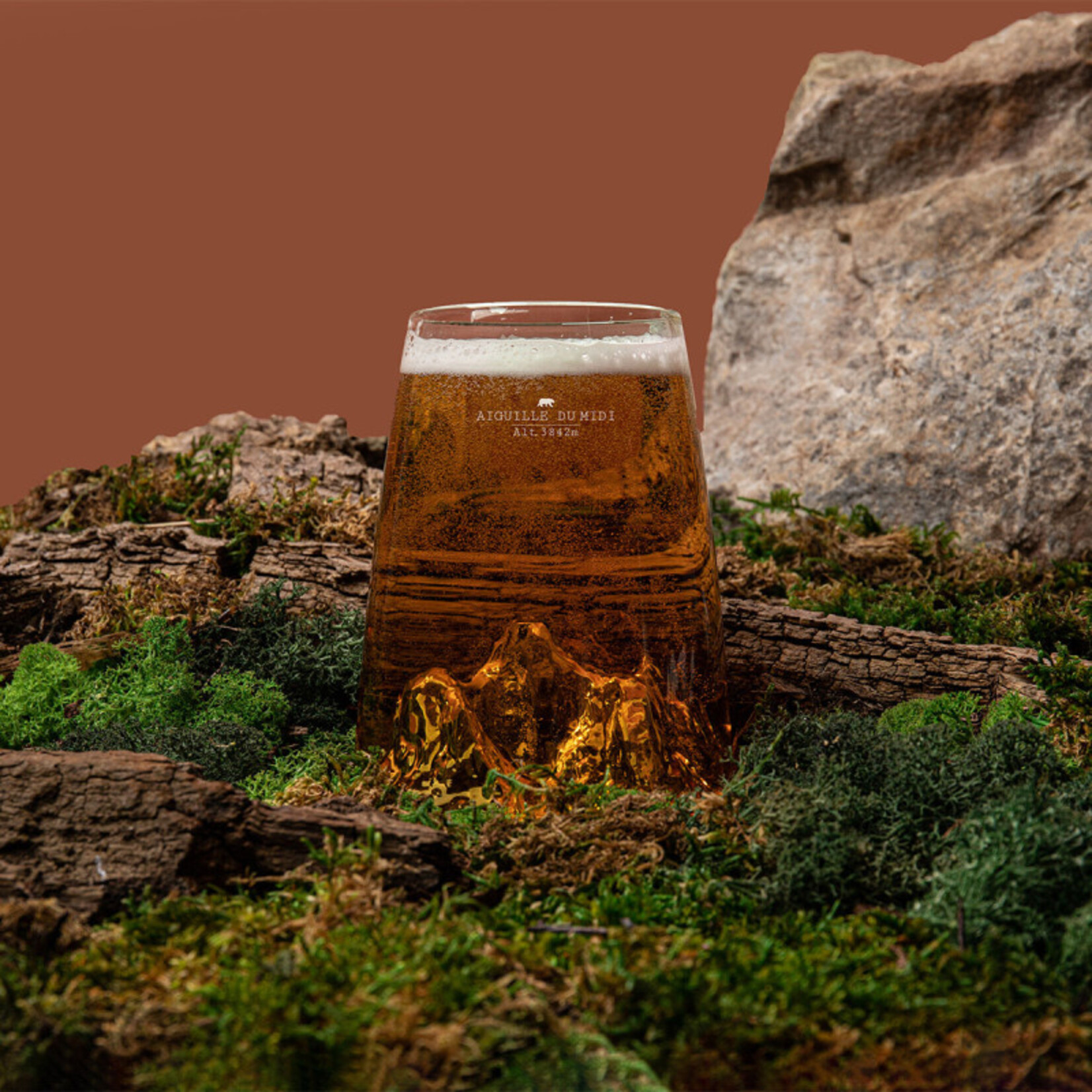 Alaskan Maker Alaskanmaker - Design Glas Topographic - Aiguille du Midi - 1 Stuk