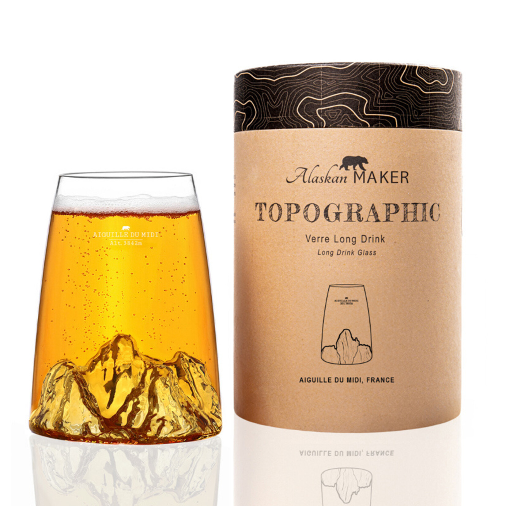 Alaskan Maker Alaskanmaker - Verre design Topographique - Aiguille du Midi - 1 pièce