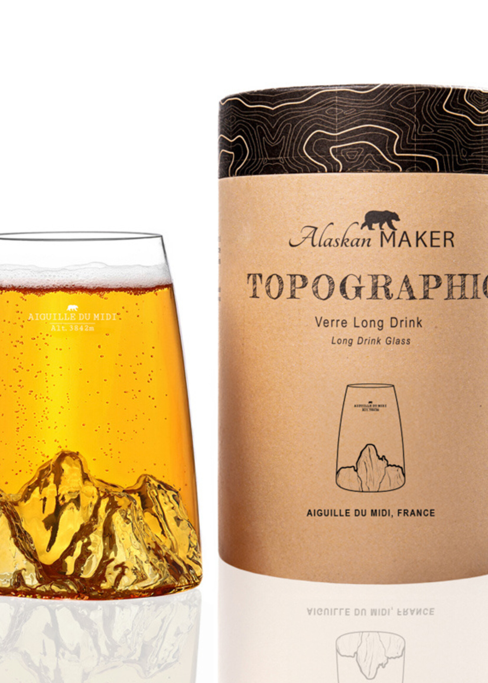 Alaskanmaker Alaskanmaker - Verre design Topographique - Aiguille du Midi - 1 pièce