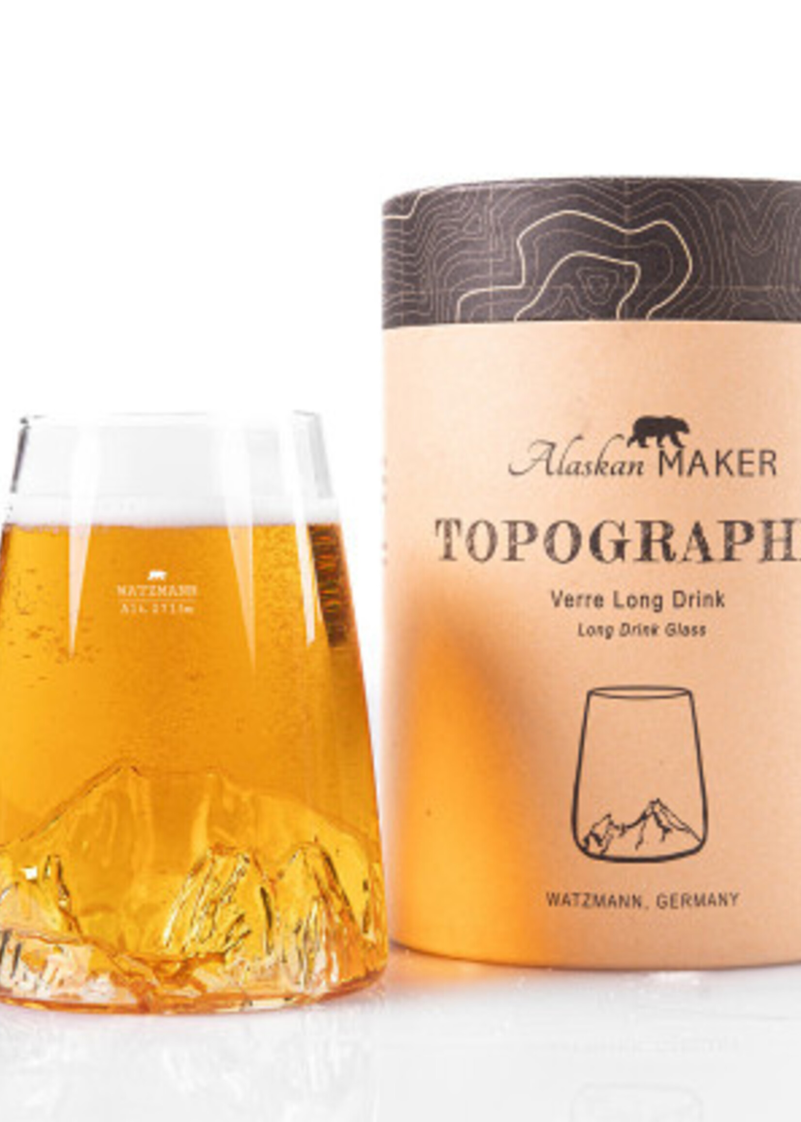 Alaskanmaker Alaskanmaker - Verre design Topographique - Watzmann - 1 pièce