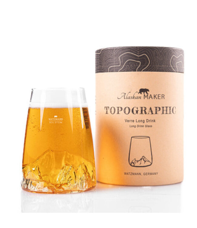 Alaskanmaker - Design Glas Topographic - Watzmann  - 1 Stuk