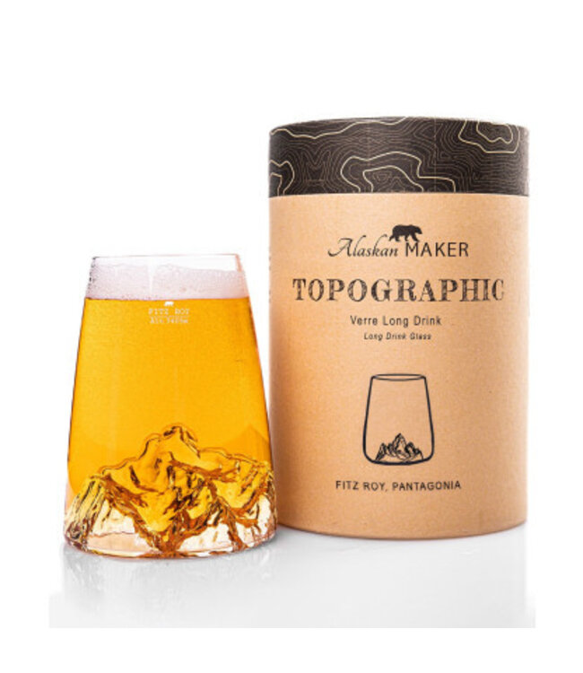Alaskanmaker - Design Glas Topographic - Fitz Roy  - 1 Stuk
