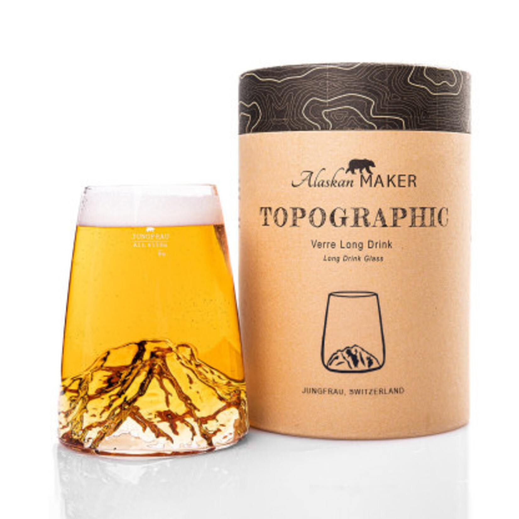 Alaskanmaker Alaskanmaker - Verre design Topographique - Jungfrau  - 1 pièce