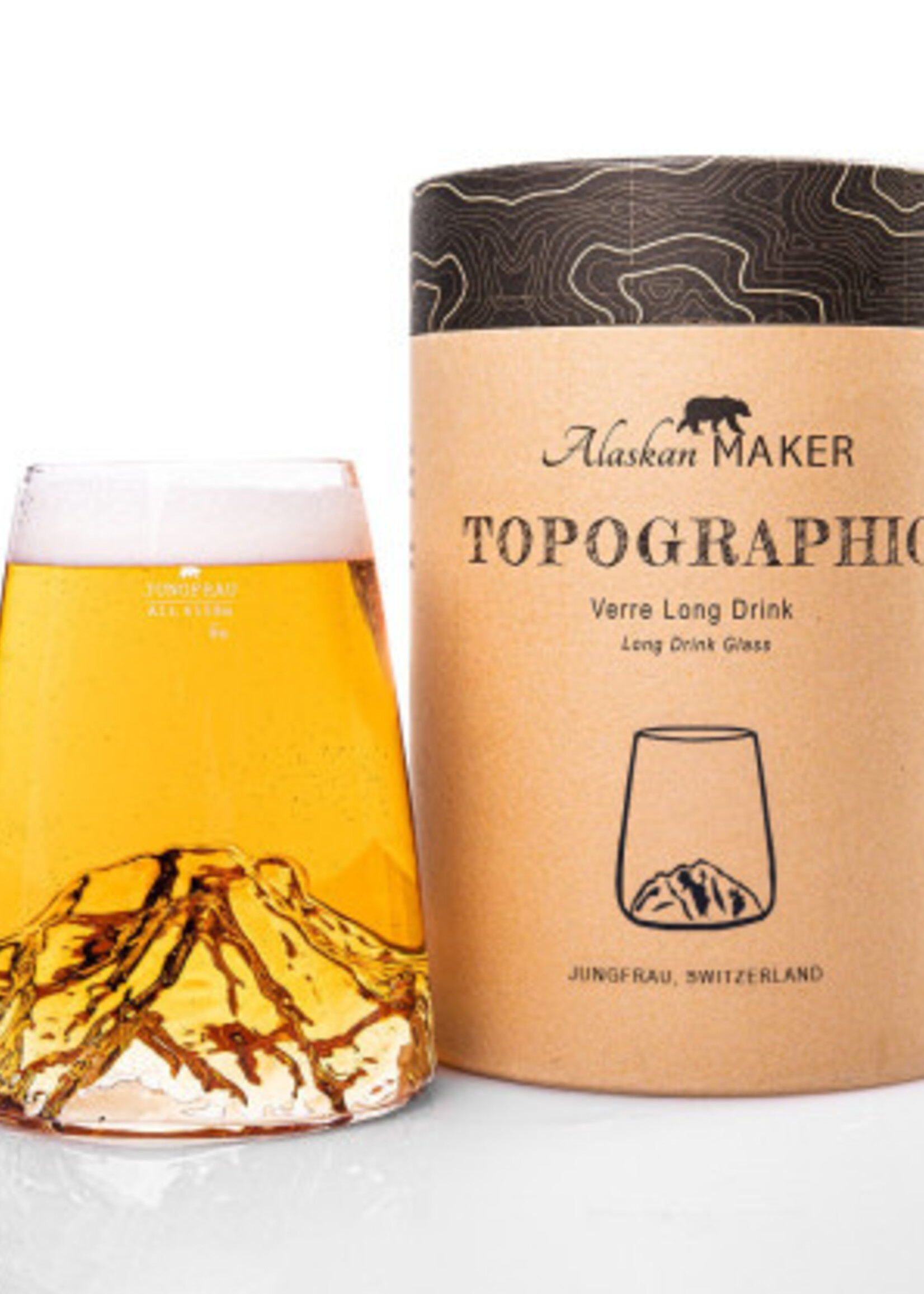 Alaskanmaker Alaskanmaker - Verre design Topographique - Jungfrau  - 1 pièce