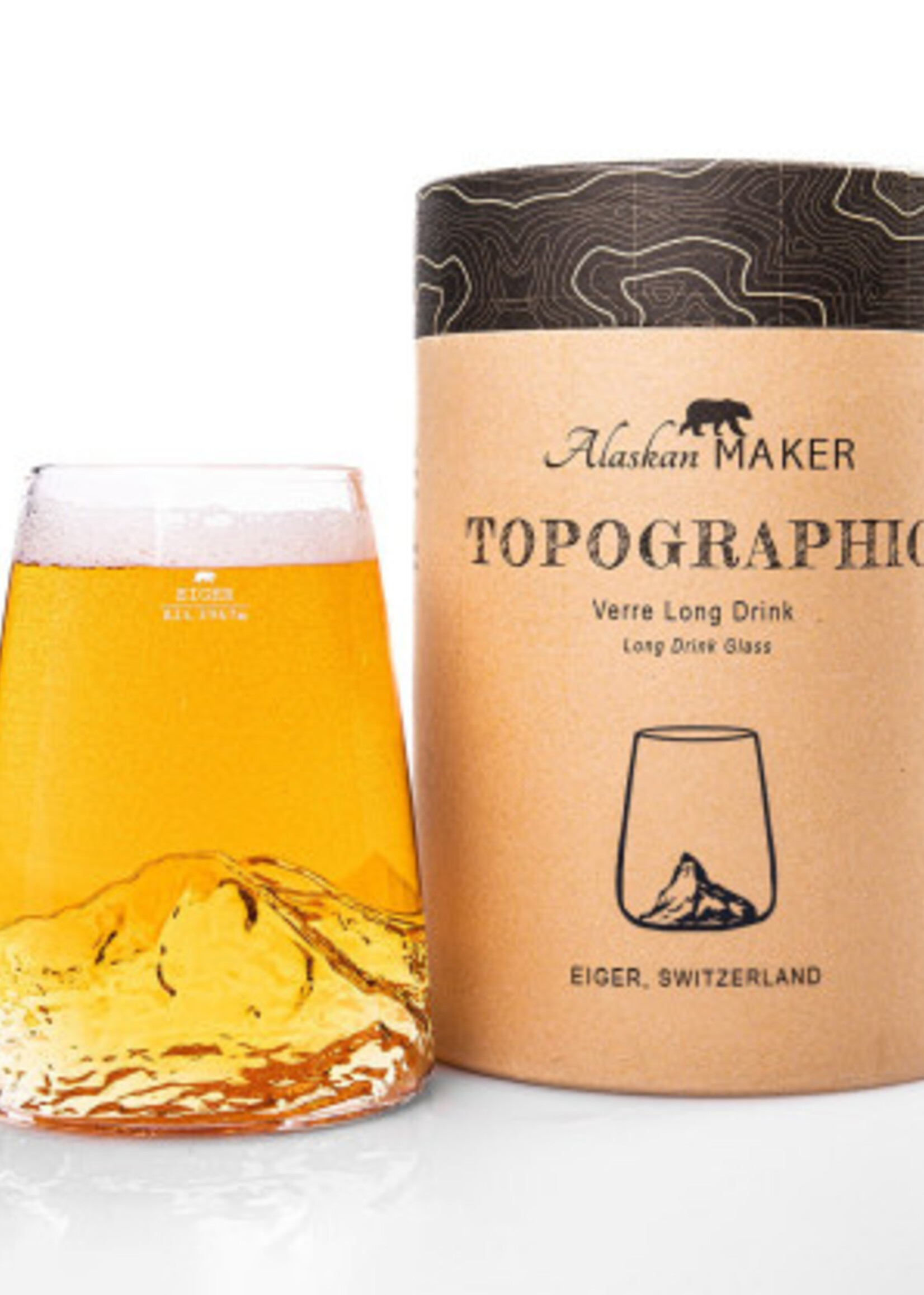 Alaskanmaker Alaskanmaker - Verre design Topographique - Eiger  - 1 pièce