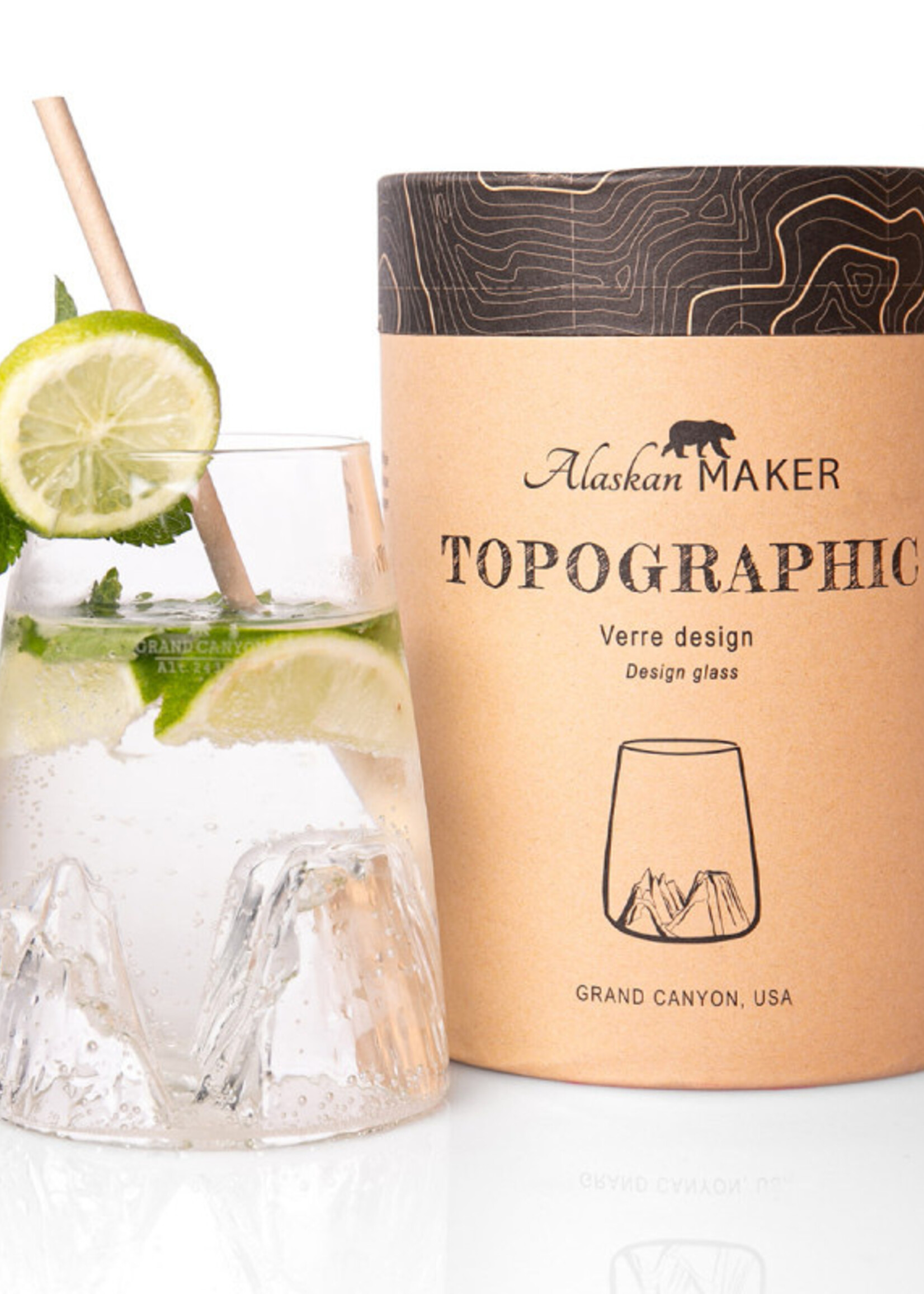 Alaskanmaker Alaskanmaker - Verre design Topographique - Grand Canyon  - 1 pièce