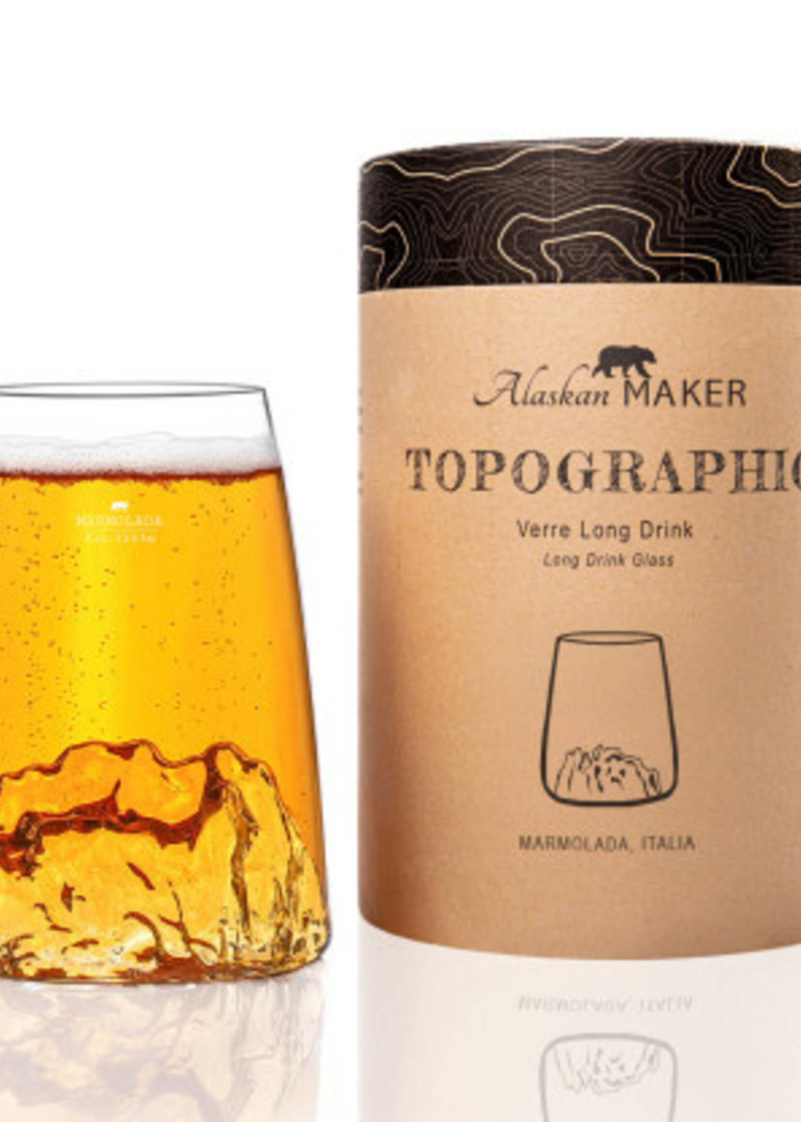 Alaskanmaker Alaskanmaker - Verre design Topographique - Marmolada  - 1 pièce