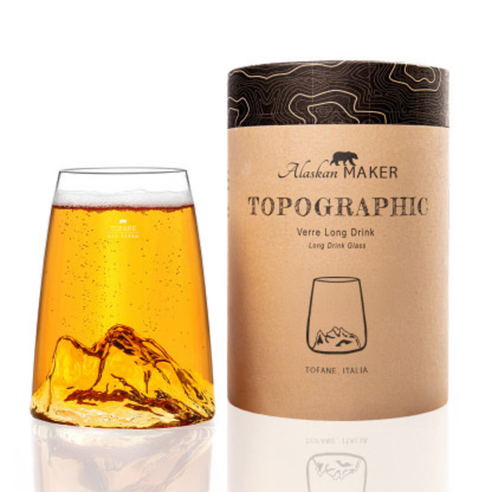 Alaskanmaker Alaskanmaker - Design Glas Topographic - Tofane - 1 Stuk