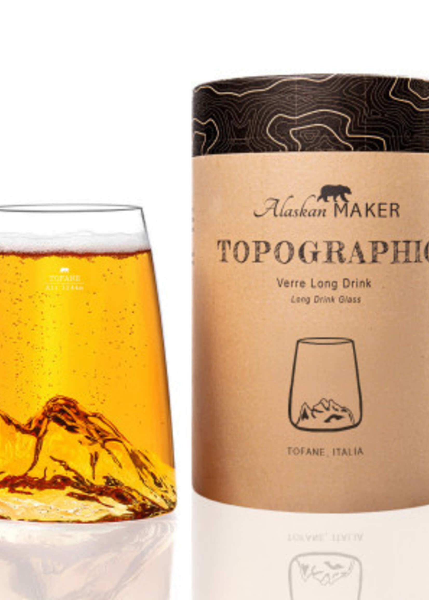 Alaskanmaker Alaskanmaker - Verre design Topographique - Tofane  - 1 pièce