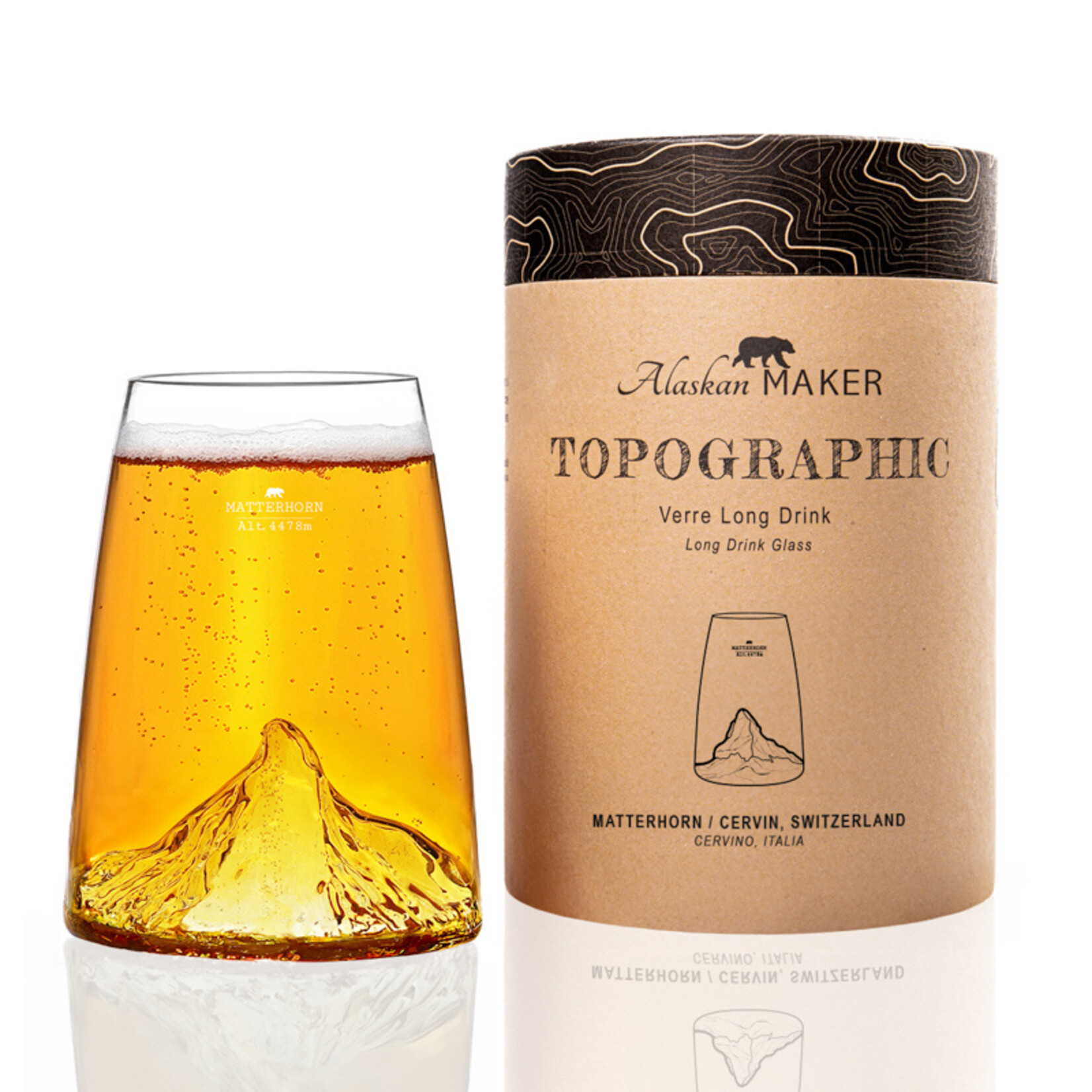 Alaskan Maker Alaskanmaker - Design Glas Topographic - Matterhorn - 1 Stuk